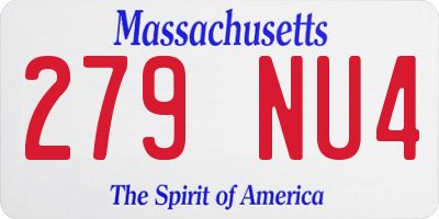 MA license plate 279NU4