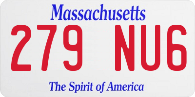 MA license plate 279NU6