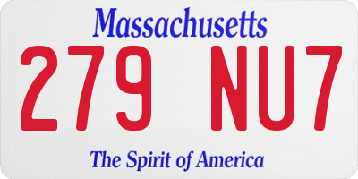 MA license plate 279NU7