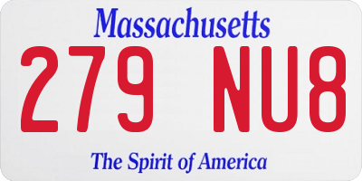 MA license plate 279NU8