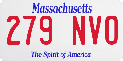 MA license plate 279NV0