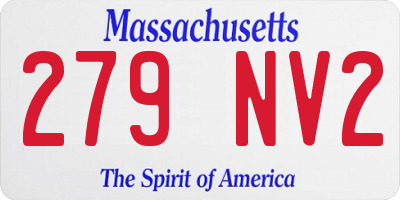 MA license plate 279NV2