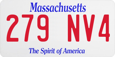 MA license plate 279NV4