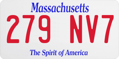 MA license plate 279NV7