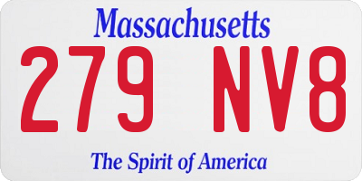MA license plate 279NV8