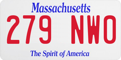 MA license plate 279NW0