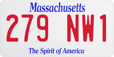 MA license plate 279NW1