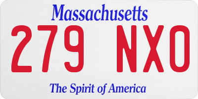 MA license plate 279NX0