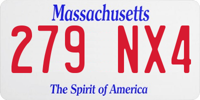 MA license plate 279NX4