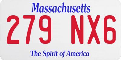 MA license plate 279NX6