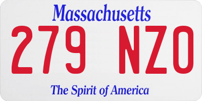 MA license plate 279NZ0