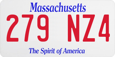 MA license plate 279NZ4