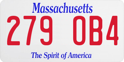 MA license plate 279OB4