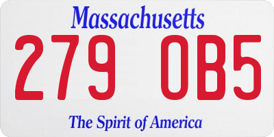 MA license plate 279OB5