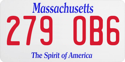 MA license plate 279OB6