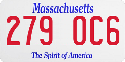 MA license plate 279OC6