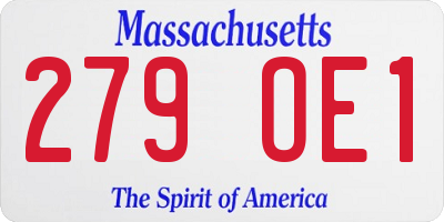 MA license plate 279OE1