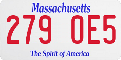 MA license plate 279OE5
