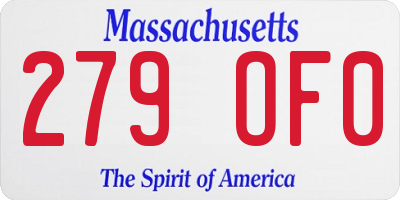 MA license plate 279OF0