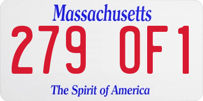 MA license plate 279OF1