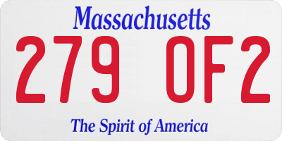 MA license plate 279OF2