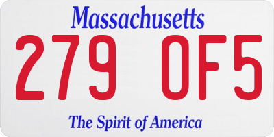 MA license plate 279OF5