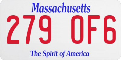 MA license plate 279OF6