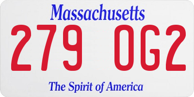 MA license plate 279OG2