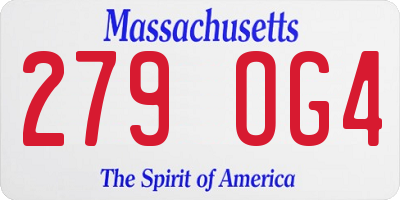 MA license plate 279OG4