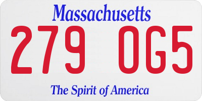 MA license plate 279OG5