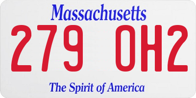 MA license plate 279OH2