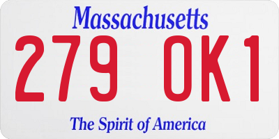 MA license plate 279OK1