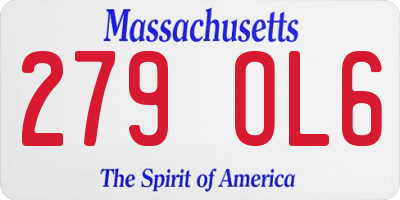 MA license plate 279OL6