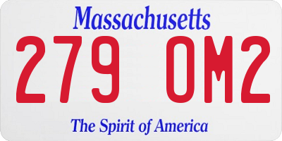 MA license plate 279OM2