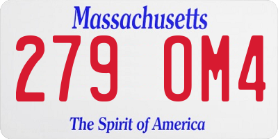 MA license plate 279OM4