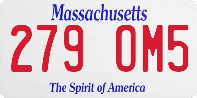 MA license plate 279OM5