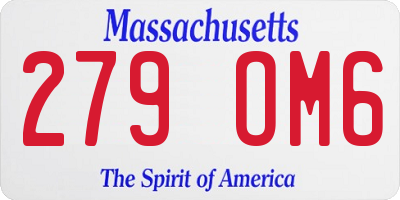 MA license plate 279OM6