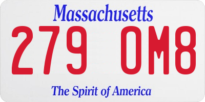 MA license plate 279OM8