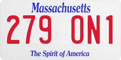 MA license plate 279ON1