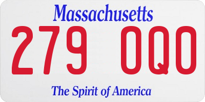 MA license plate 279OQ0