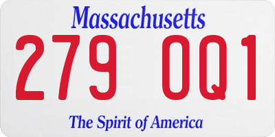 MA license plate 279OQ1