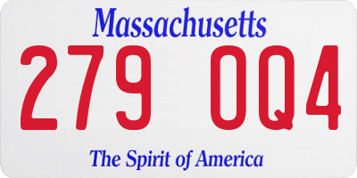 MA license plate 279OQ4