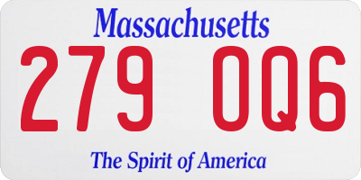 MA license plate 279OQ6