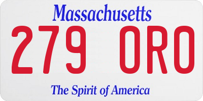 MA license plate 279OR0
