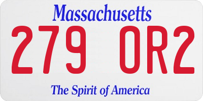 MA license plate 279OR2