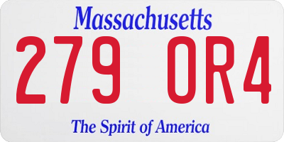 MA license plate 279OR4