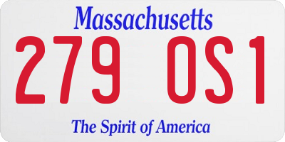 MA license plate 279OS1