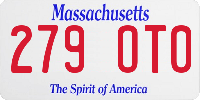 MA license plate 279OT0