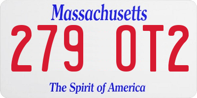 MA license plate 279OT2