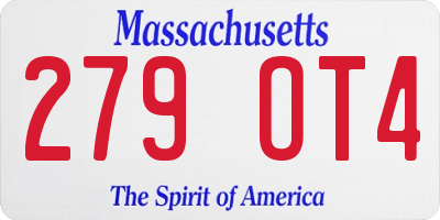 MA license plate 279OT4